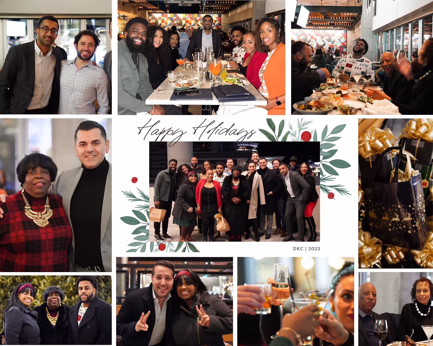 Holiday party photo collage, DKC 2023