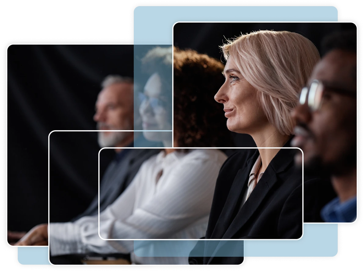 Attendees attentively listening in a professional setting